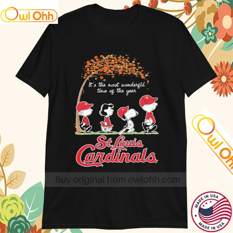 Snoopy And The Peanuts St Louis Cardinals It's The Most Wonderful Time Of The Year T-Shirt, Hoodie, Sweatshirt, Tank Top For Men Women Kid
