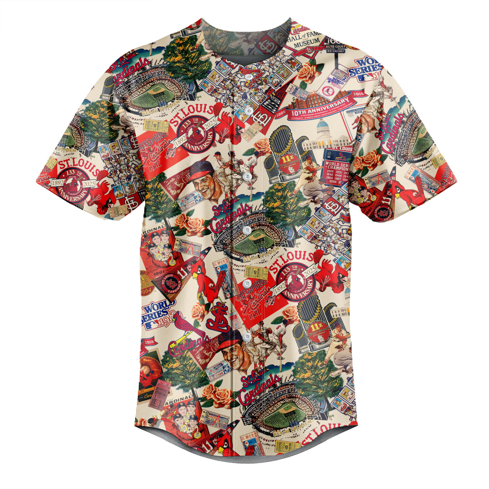 St. Louis Cardinals Swingin’ Bats and Tropical Stadium Dreams – Baseball Jersey – Owl Ohh