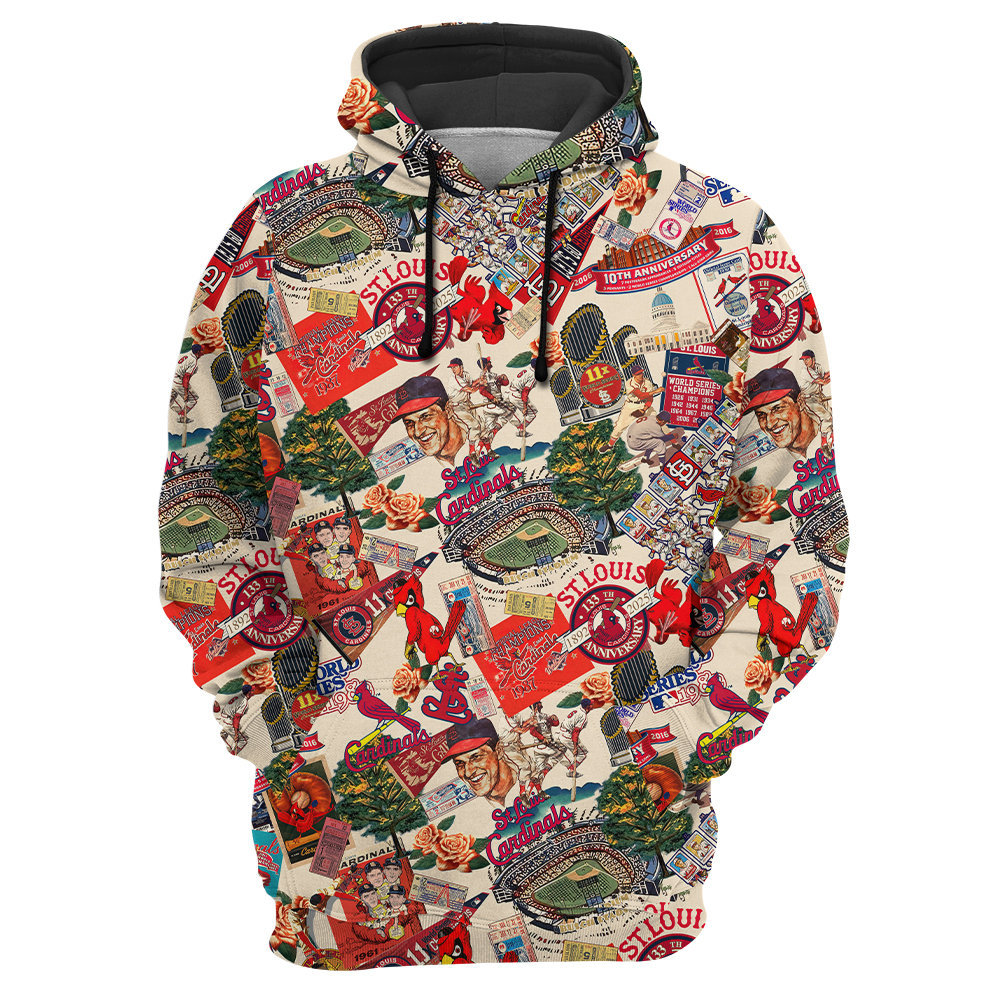 St. Louis Cardinals Swingin’ Bats and Tropical Stadium Dreams – Hoodie – Owl Ohh