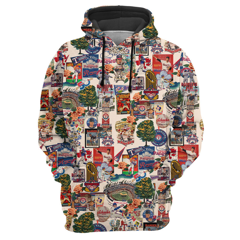 Texas Rangers Swingin' Bats and Tropical Stadium Dreams - Hoodie - Owl Ohh