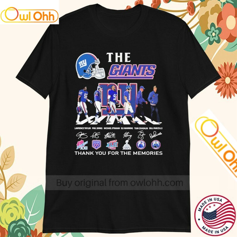 The New York Giants Thank You For The Memories Road Abbey Signatures T-Shirt, Hoodie, Sweatshirt, Tank Top For Men Women Kid