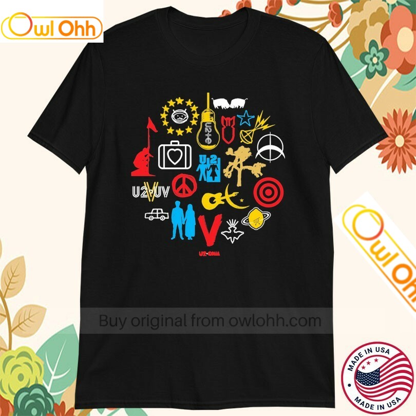 U2 Love And Peace Or Else Icons Logos T-Shirt, Hoodie, Sweatshirt, Tank Top For Men Women Kid