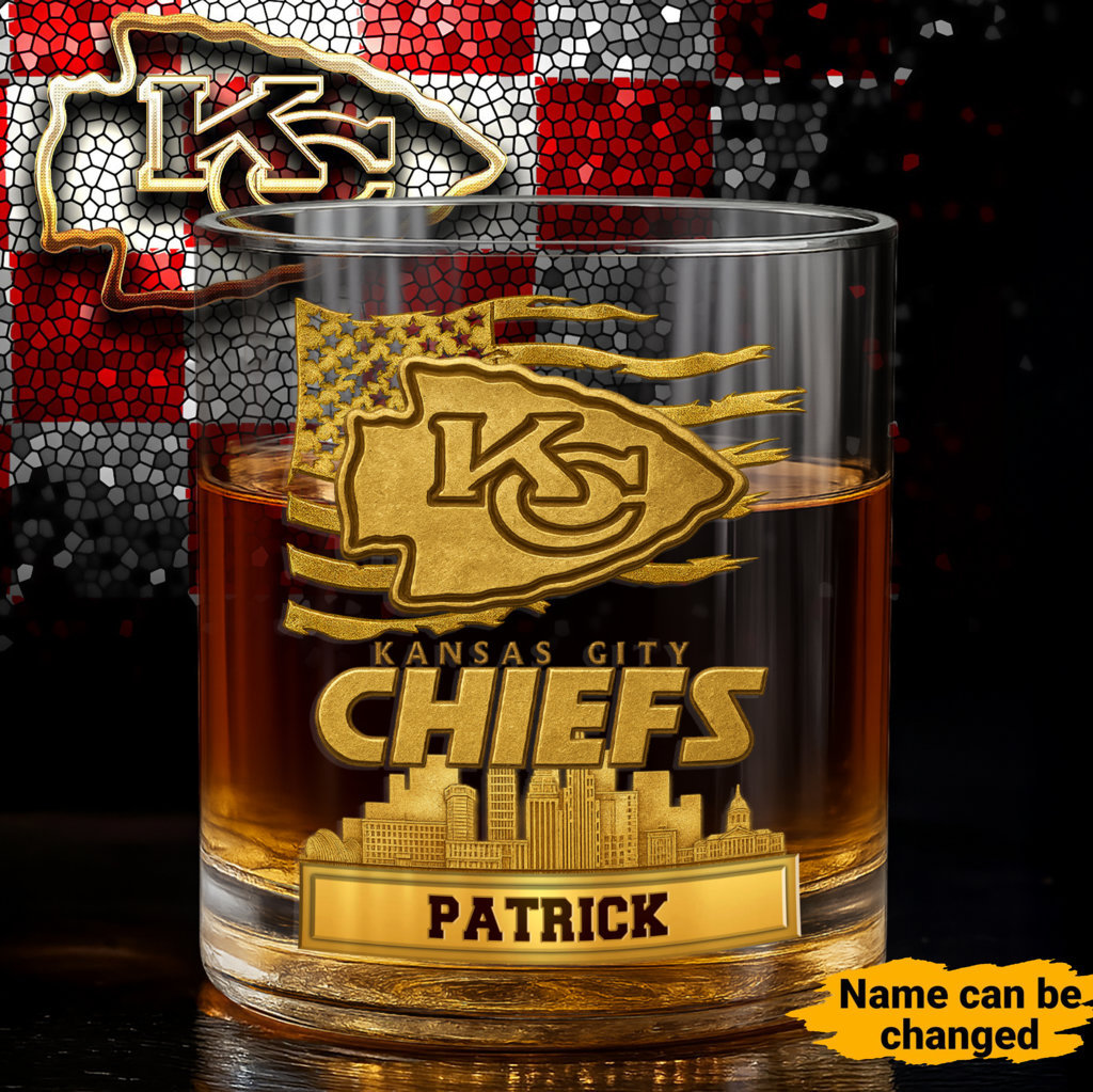 Kansas City Chiefs American Football Team Whiskey Glass 11OZ | OwlOhh
