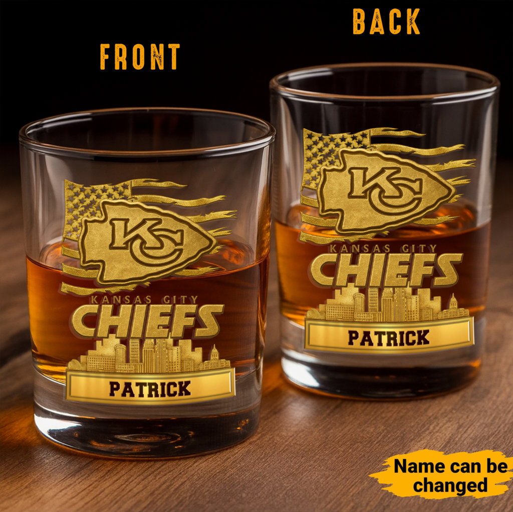 Kansas City Chiefs American Football Team Whiskey Glass 11OZ | OwlOhh