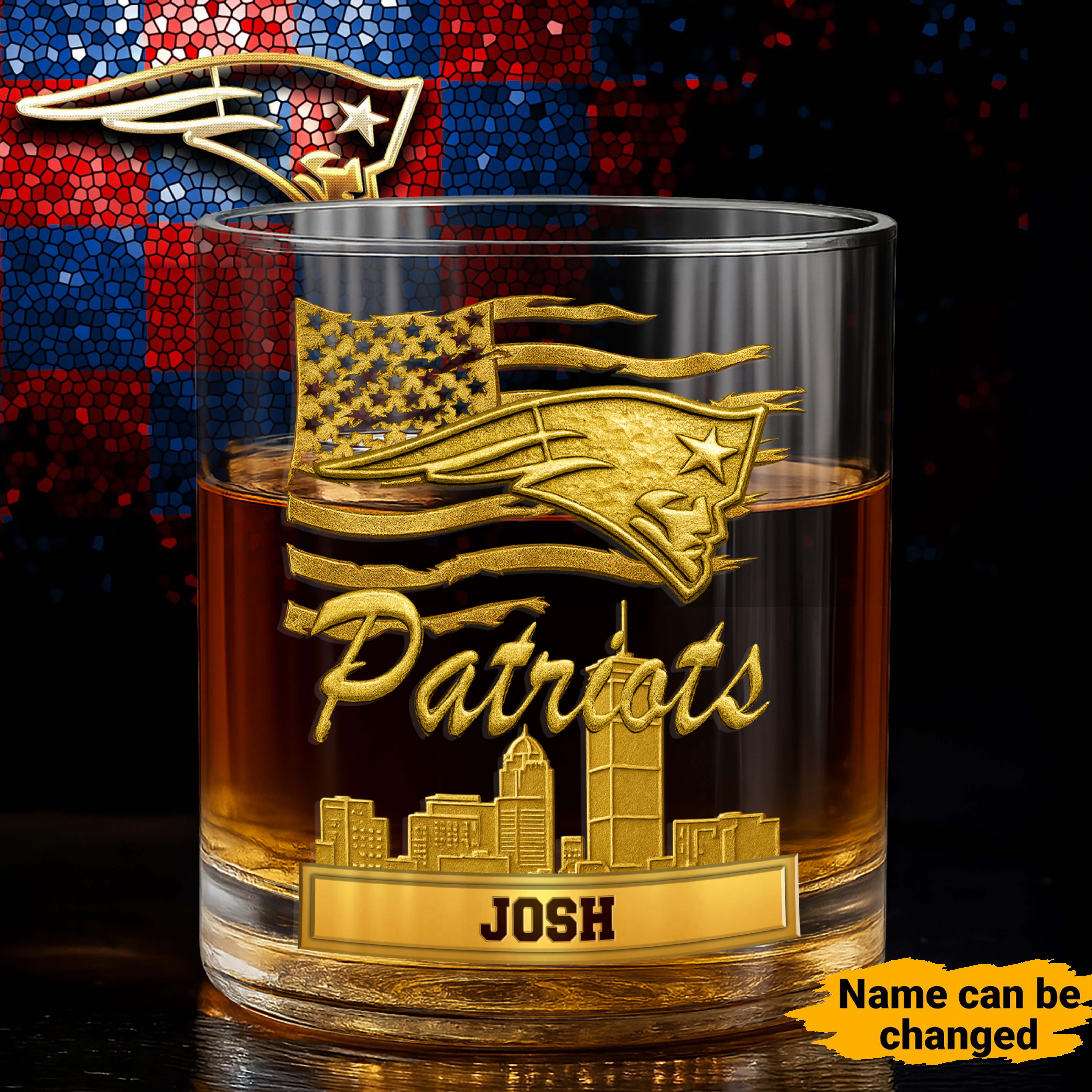 New England Patriots American Football Team Whiskey Glass 11OZ | OwlOhh