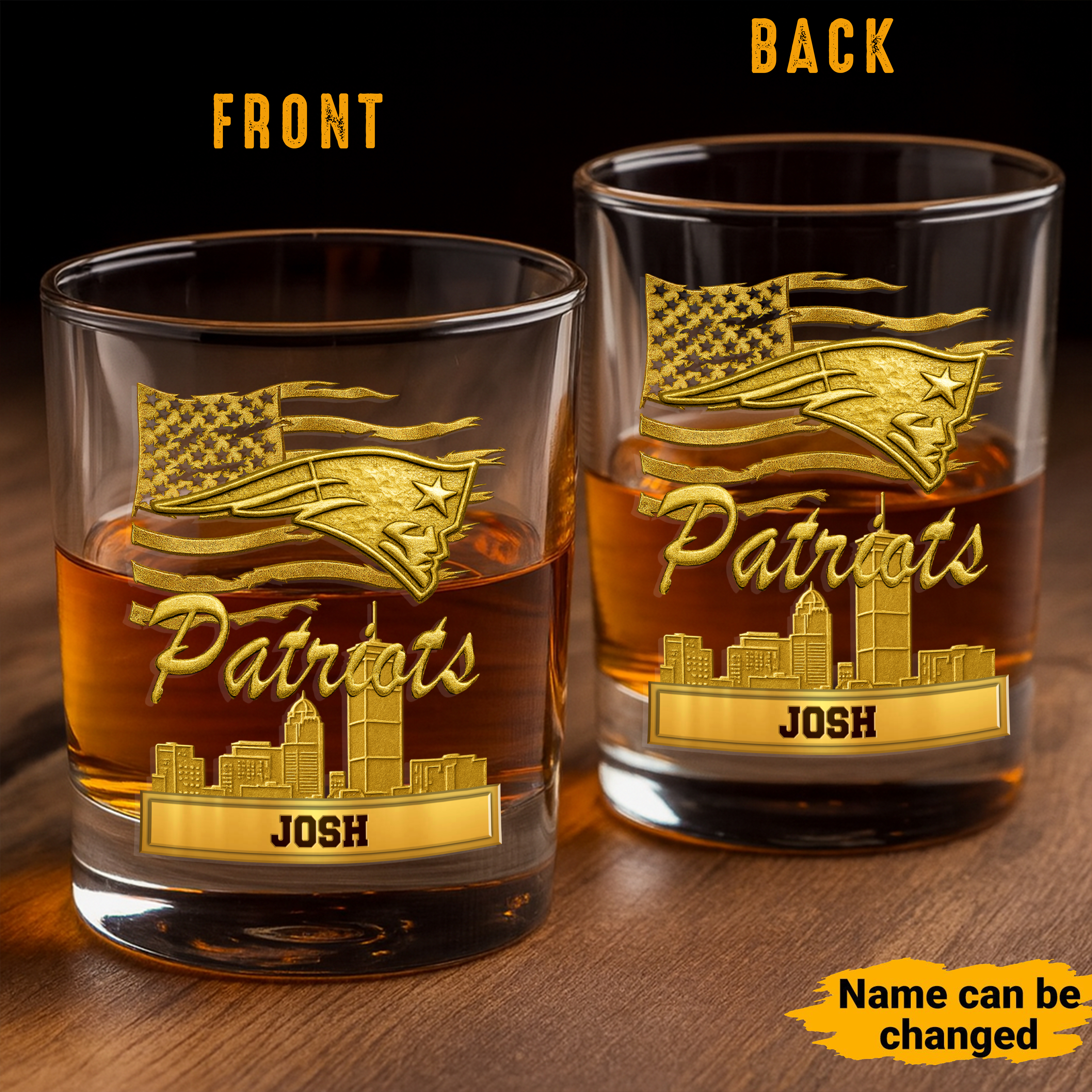 New England Patriots American Football Team Whiskey Glass 11OZ | OwlOhh
