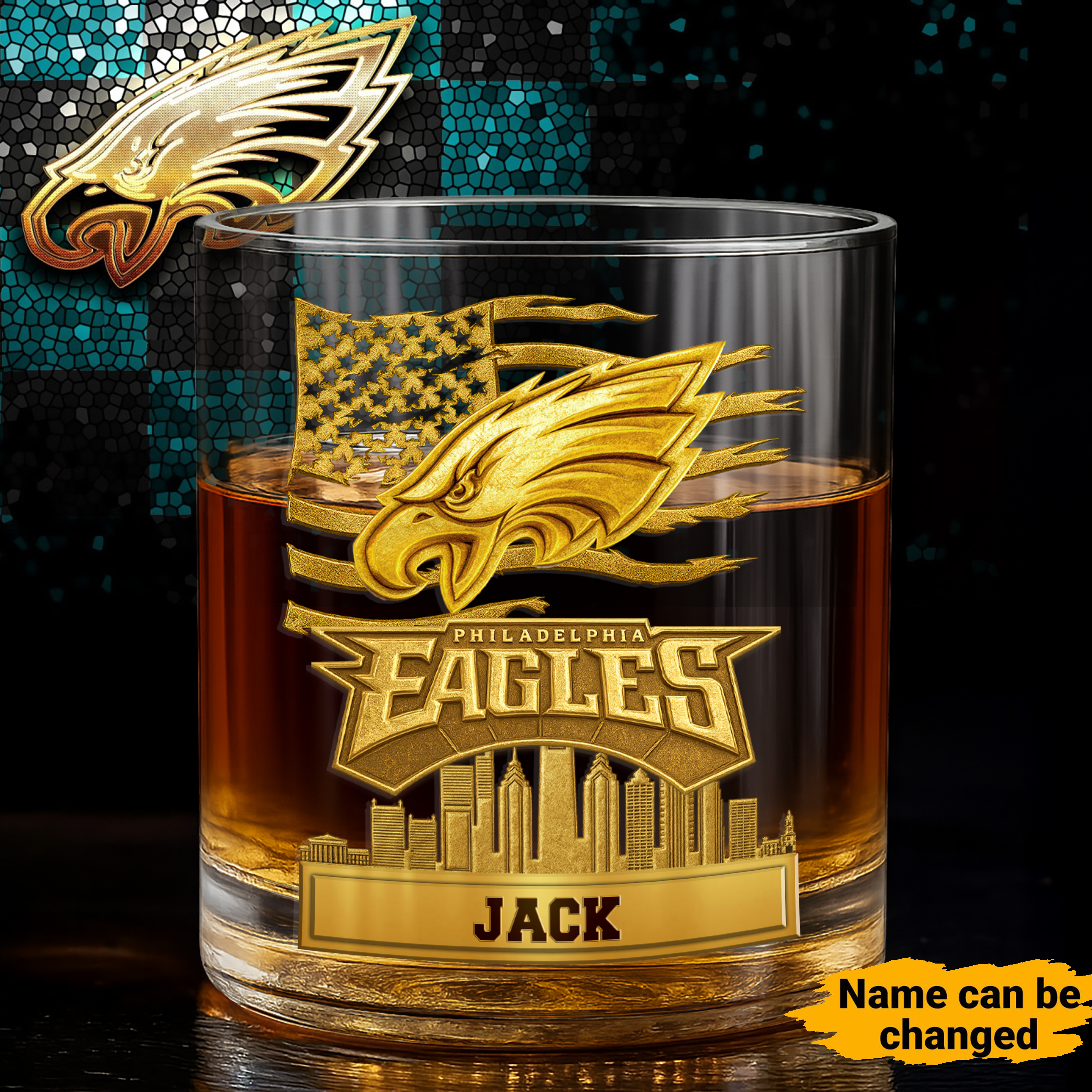 Philadelphia Eagles American Football Team Whiskey Glass 11OZ | OwlOhh
