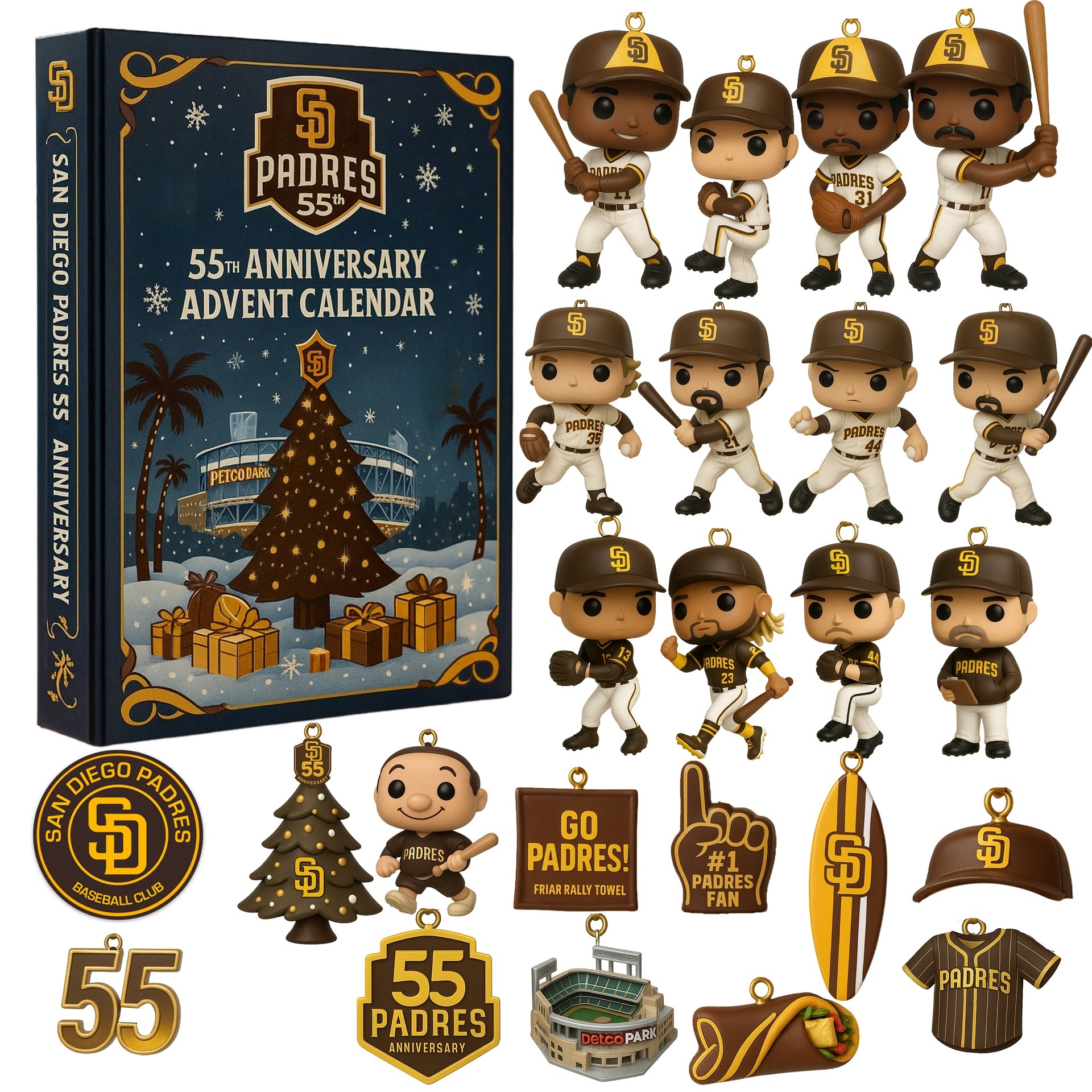 San Diego Padres Advent Calendar 2025 55TH ANNIVERSARY Christmas Gift, Christmas Idea