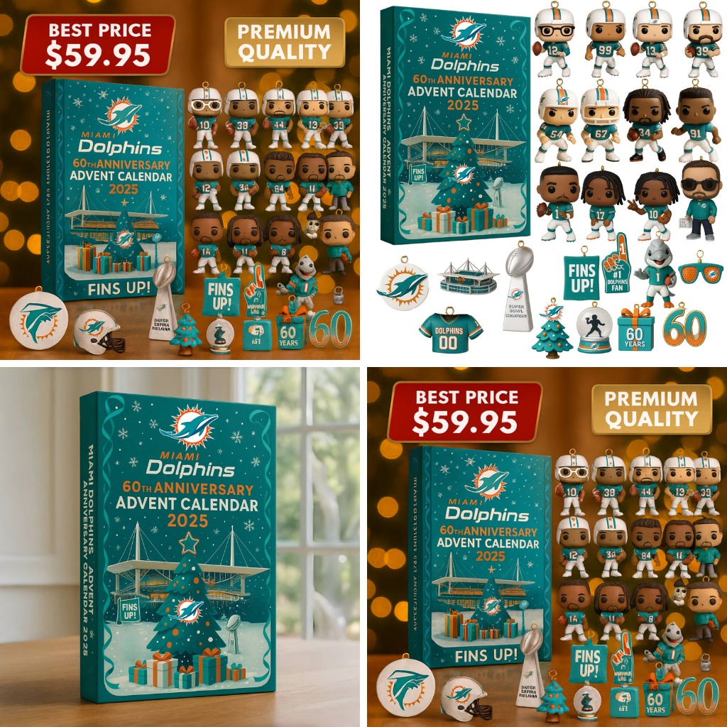 Miami Dolphins Advent Calendar 2025 59TH ANNIVERSARY Christmas Gift, Christmas Idea