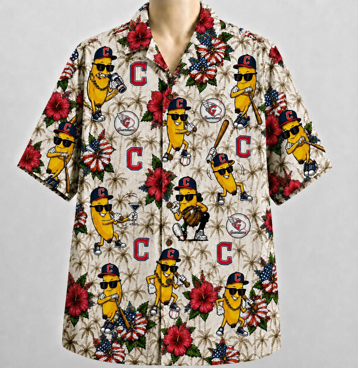 All Baseball Teams Banana Hibiscus Flower 4th July America Flag Aloha Premium Unisex Hawaiian Shirt For Men and Women